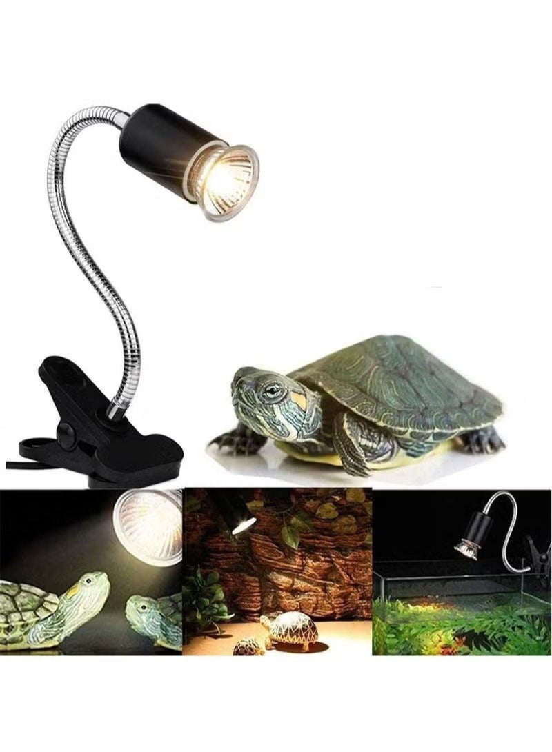 Arabest Aquarium Accessories Heating Lamp Light Stand Tortoise Heating UVB Light Holder Clamp-on Reptile Heat Lamp Clip, Adjustable UVA/UVB Basking Aquarium Light, 360° Adjustable Aquarium Heating Light Bracket, E27 Clamp-on Pet Heating Emitter for Reptiles /Amphibians /Lizards / Turtle/ Snakes - Image 1